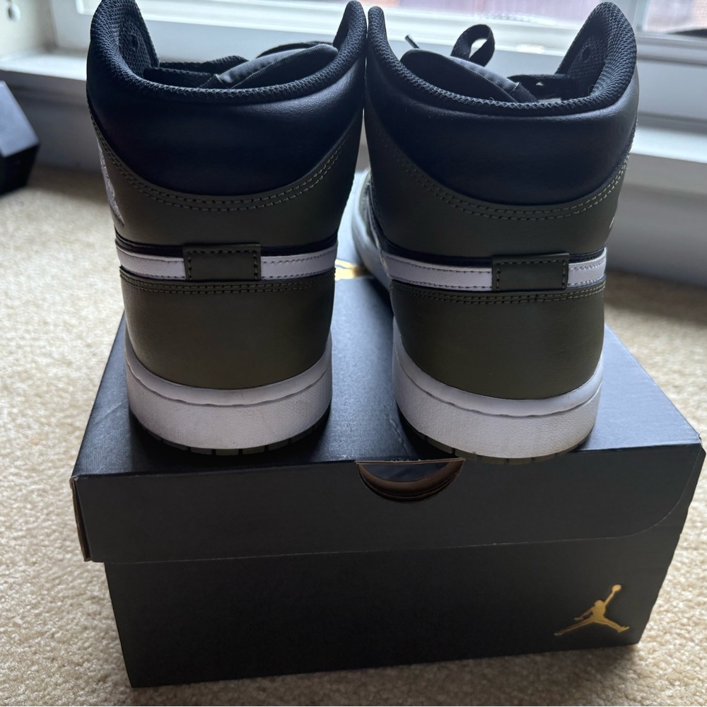 Nike Air Jordan Sneakers - Olive, Black, and White - Picture 4 of 5